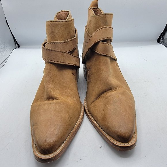 Free People Womens Size 7 Brown Back Loop Ankle Boot Casual Going Out EU 37 - Picture 2 of 13